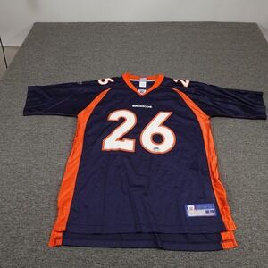Vintage Denver Broncos Football Jersey Mens Large Blue Clinton Portis Reebok